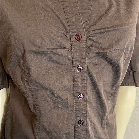New York & Company Dark Brown Button-Down Shirt - Picture 2 of 4